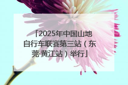 2025年中国山地自行车联赛第三站（东莞·黄江站）举行